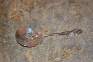Antique Solid Bon Bon Spoon Pierced Bowl In Chippendale (sterling,  1910) By Lunt photo