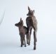 Vienna Austria Antique Cold Painted Bronze Mother Deer Doe And Her Fawn,  Signed, Metalware photo 2