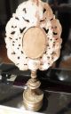 Rare Large Victorian Dresser Top Oval Vanity Mirror Ornate Wood Frame And Stand 1800-1899 photo 1