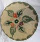 Vintage Hand Done Crewel Needlepoint Flowers Foot Stool Bench Wool 13 