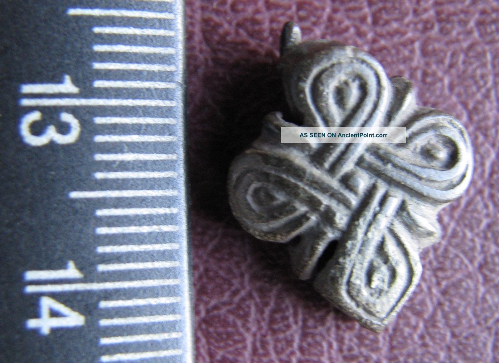 Authentic Ancient Artifact Viking Bronze Valknut Belt Mount W/ Source Vk 20 - 2l Viking photo