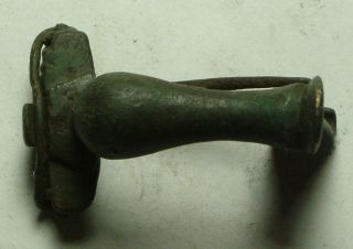 Rare Ancient Roman Bronze Knee Fibula Brooch Artifact Intact 2 Century photo