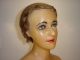 Stunning Antique French Wax Mannequin Bust Glass Eye Real Hair Flapper Girl Head Art Deco photo 1