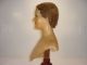 Stunning Antique French Wax Mannequin Bust Glass Eye Real Hair Flapper Girl Head Art Deco photo 5