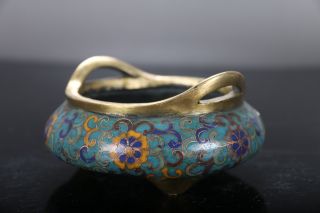 Exquisite Chinese Painting Flower Cloisonne Incense Burner E218 photo