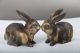 Exquisite Chinese Hand Carved Brass Two Rabbits Statue J300 Other Antique Chinese Statues photo 3
