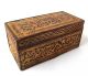 Antique Handmade Primitive Wood Fretwork Box,  Document Box Or Keepsake Box Primitives photo 2