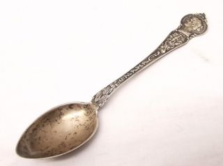 Antique Sterling Silver Souvenir Spoon Omaha Nebraska Trans - Mississippi Expo Vtg photo