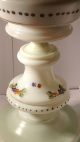 Stunning Victorian Opaline Hand Painted Glass Oil Lamp Victorian (1837-1901) photo 2