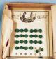 42 Antique Satin Covered Buttons Green Miniature Doll Clothes Children Victorian Buttons photo 2