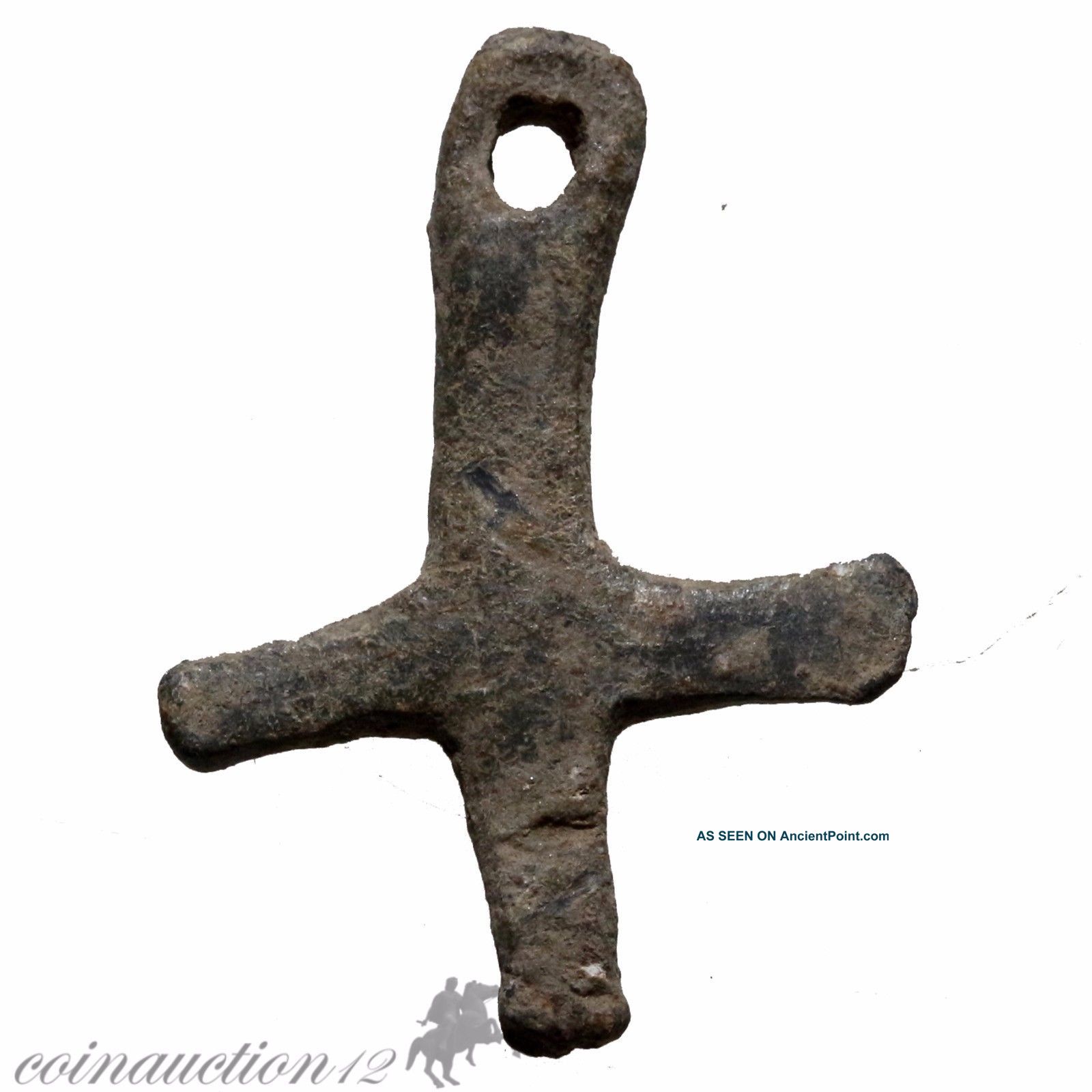 Religious Byzantine Lead Crucifix Pendant 700 - 900 Ad,  Wearable Roman photo