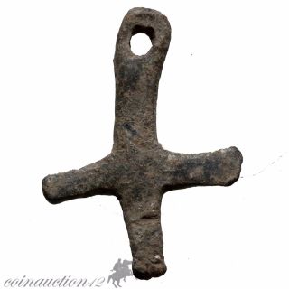 Religious Byzantine Lead Crucifix Pendant 700 - 900 Ad,  Wearable photo