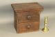 Rare 19th C Two Drawer Desk Chest Or Document Box Chestnut In Old Surface Primitives photo 1