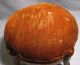 Antique Round Oak Stool Foot Rest Finish Mohair Upholstered Top Unknown photo 2