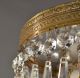 Crystal Wedding Cake Style Chandelier C1930 Vintage Antique Gold Brass Flush Chandeliers, Fixtures, Sconces photo 3