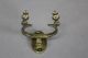 Rare 18th C American Brass Double Side Jamb Hook Lemon Top Finials Old Patina Primitives photo 2