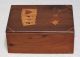 Unusual Vintage Wooden Double Playing Card Box With Inlaid Suits And Flower Boxes photo 6