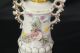 Dee Bee Small Oil Lamp Ceramic Flower Floral White Handpainted Japan Chimney Lamps photo 4