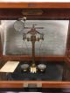 Vintage Victorian Antique Glass Mahogany Cased Balance Scales Hf Kulmann Hamburg Other Antique Science Equip photo 4