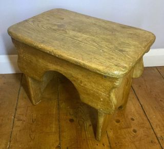 Antique Vintage Rustic Pine Milking Stool Table Traditional English Country Wood photo