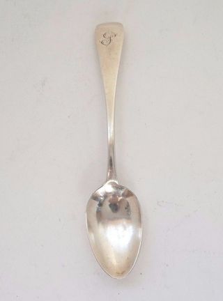 Teaspoon Solid Sterling Silver Engraved J Old English James Barber York 1824 photo