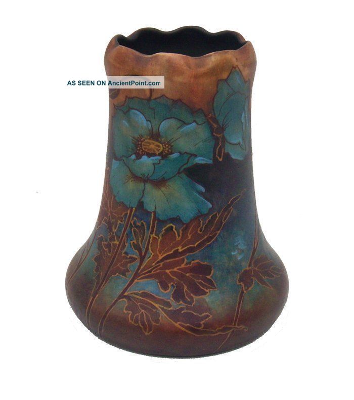 Rare Vintage Royal Bonn Franz Anton Mehlem German Arts & Crafts Pottery Vase Vases photo