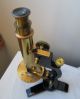 Antique 19th Century Bausch & Lomb Pat.  Oct 1885 Brass Microscope W Box & Slides Microscopes & Lab Equipment photo 3