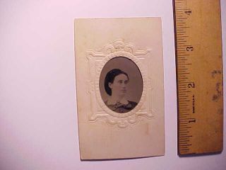 1860s Matted Tintype Young Lady By Surgeon Dentist In Dayton Pennsylvania Vg, photo