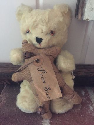 Vintage Bear Knickerbocker Toy Company Star Primitive Rustic Teddy Kuddles Usa photo