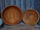 2 Antique Primitive Old England Wooden Nesting Dough Bowls Musining Aafa Primitives photo 2