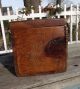 Vintage Wooden Box Wood Old Tool Storage Chest Primitive Display Lid With Hook Primitives photo 4