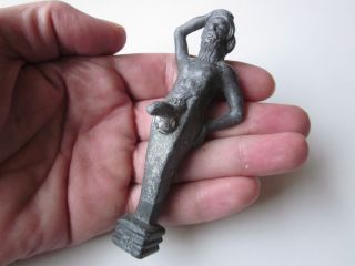 Perfect And Unique Roman Style Lead Figure Of The God Priapus. photo