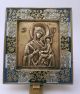 Russia Orthodox Bronze Icon The Virgin Of Tikhvin.  Enameled. Roman photo 1