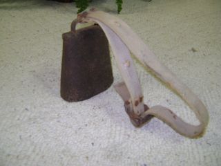 Collectible Antique Cow Bell With Strap. photo