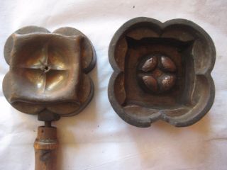 Wonderful Vintage/antique Millinerysquare Flower Petal Mold Tool Die Bronze? photo