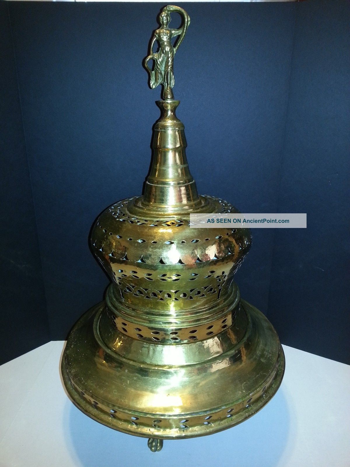 Vintage Turkish Brass Brazier With Copper Cooker Early 20th Century Islamic photo