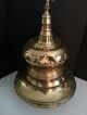Vintage Turkish Brass Brazier With Copper Cooker Early 20th Century Islamic photo 8
