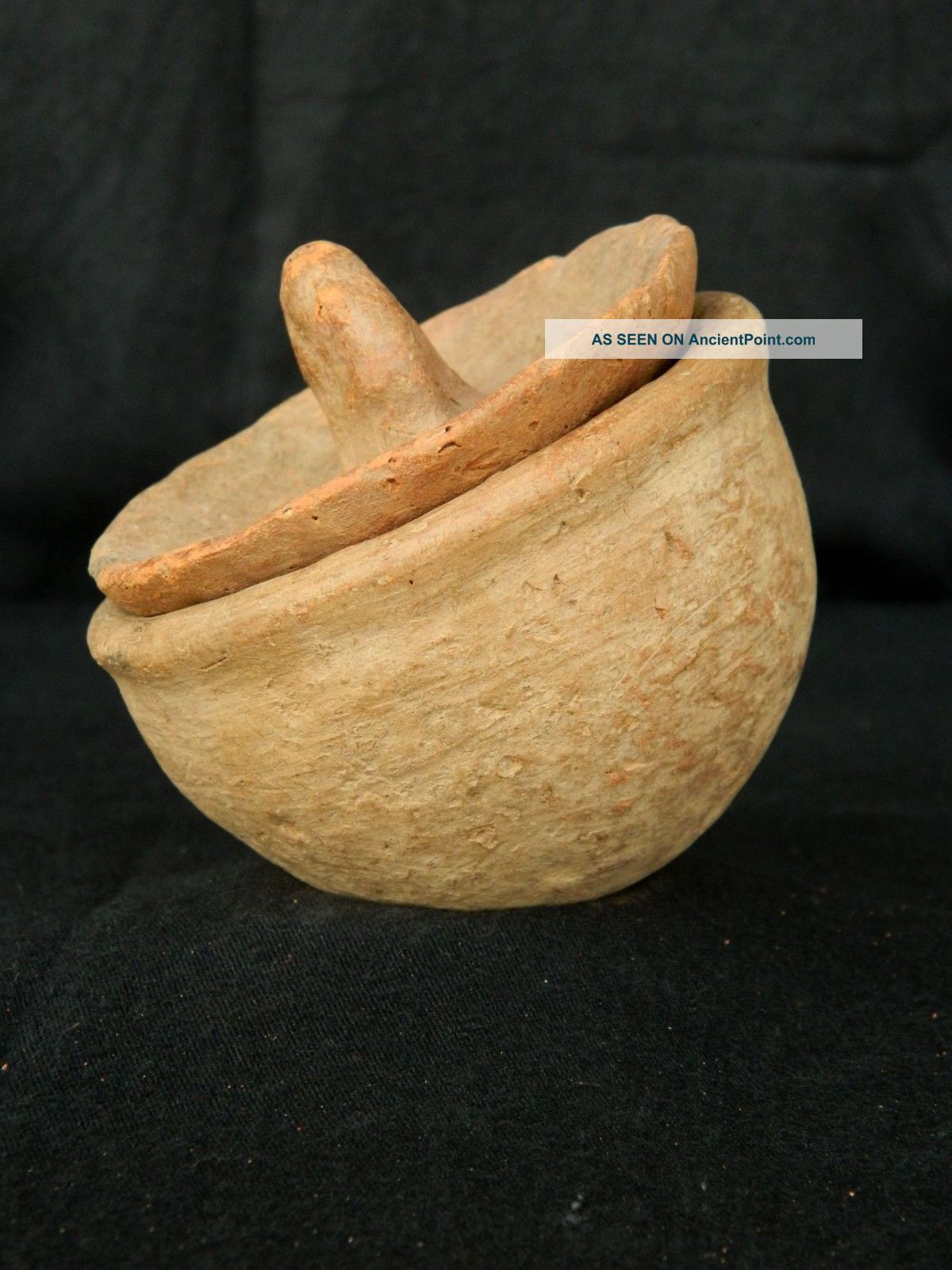 Rare And Whole Terracotta Pot And Cap - Saharian Neolithic Neolithic & Paleolithic photo