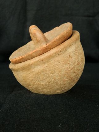 Rare And Whole Terracotta Pot And Cap - Saharian Neolithic photo
