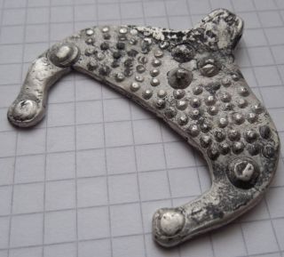 Viking Period Big Silver Moon Amulet Pendant 18.  52 G.  Vf, photo