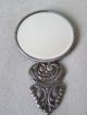 Vintage Hans Jensen Repousse Denmark Silver Plated Hand Mirror Fish Logo Other Antique Silverplate photo 3
