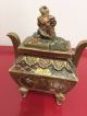 Ancient Lidded Urn With Chinese Immortal Han Xiangzi As A Boy With A Flute Chinese photo 1