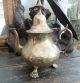 Antique Brass Indian Teapot 3 Lion Feet Tin Lined Flower Engraved Tiffin Time India photo 1