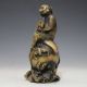 Chinese Brass Hand - Carved Monkey & Peach Statue W Xuande Mark Gd9699 Other Antique Chinese Statues photo 3