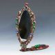Exquisit Copper Inlaid Rhinestone Handwork Peacock Pattern Mirror G762 Other Chinese Antiques photo 1
