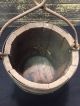 Antique Vtg 1800s Paint Nail Bucket W/ Wrought Iron Handle Keg Barrel Primitives photo 5