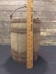 Antique Vtg 1800s Paint Nail Bucket W/ Wrought Iron Handle Keg Barrel Primitives photo 6