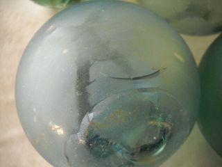 6 Abused & Flawed Japanese Glass Floats,  Alaska Beachcombed photo