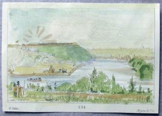 1842 G.  Catlin Handcol Engraving Native American Indians Fort Snelling photo