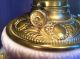 White Glass & Brass Antique Oil Lamp With Painted Angels Converted Lamps photo 1
